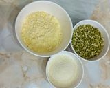 A picture of step 1 of Soya Flour Jalebi Style MeduVada.