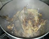 A picture of step 2 of Oha soup.