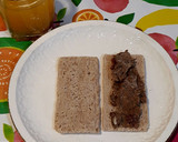 Foto del paso 1 de la receta: Sándwich de p. de flores con chocolate con arándanos y zumo