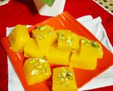 A picture of step 5 of Custard Powder Burfi.