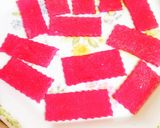 A picture of step 14 of Homemade farfalle pasta in three colour.