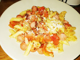 Salchichas enchipotladas con pasta 🍝