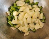 A picture of step 2 of Cluster beans potato sabji.