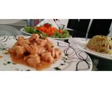 Foto del paso 11 de la receta: Pollo a la naranja🍊 con arroz verde 🍚🥬y Ensalada colour🥗