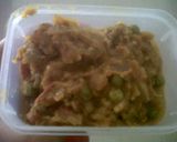 A picture of step 13 of Baigan ka bharta with peas.