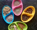 A picture of step 1 of Chivda Masala.