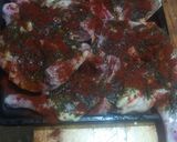 Foto del paso 3 de la receta: Patamuslos al spiedo y ensalada de remolacha, papa, huevo y ajo