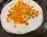 A picture of step 3 of Instan Rava uttapam and onion tomato chutney.