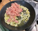 Une image de l'étape 5 de Pois chiches aux champignons et poulet épicé.
