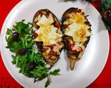 Foto del paso 7 de la receta Berenjenas rellenas con un toque navideño 🎄