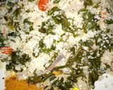 A picture of step 3 of Dambun shinkafa.