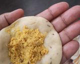 A picture of step 2 of Daal kachori with tarkari.