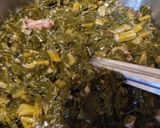 A picture of step 2 of Instapot Easter Collard Greens.