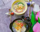 Hình bước làm 6 của món Chè chuối,bột báng màu hoa đậu biếc,bột khoai
