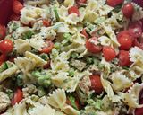 A picture of step 5 of Pesto Pasta with Grilled Chicken and Broccoli.