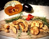 Foto del passaggio 7 della ricetta Zucca panata alle erbe e cotolette di melanzane