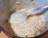 Foto del paso 8 de la receta: Tempurburguesa de pollo, champiñones y mozzarella con guarnición