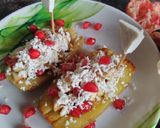 A picture of step 6 of Sweet potato boat with fruits.