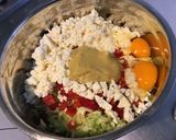 Une image de l'étape 7 de Flan de courgettes blanches aux poivrons rouges, fromage frais et herbes aromatiques.