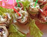 Pas rețetă Trandafiri din zucchini și bacon cu cremă de brânză 6 fotografie