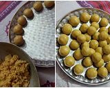 A picture of step 5 of Moong dal ladoo.