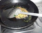 A picture of step 5 of Besan methi ki poori with tomato chutney.