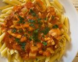 Foto del paso 10 de la receta: Pechuga de pollo en salsa roja con macarrones 🍗🍝