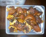 A picture of step 2 of Fried beef/kpomo.