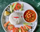 A picture of step 6 of Chole Rice.