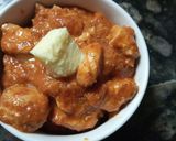 A picture of step 6 of Butter chicken (packet masala).
