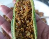A picture of step 2 of Bitter gourd Staffing Mutton mince.