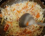 A picture of step 7 of Spring rolls with kimchi salad and schezwan sauce dip.