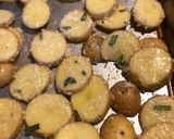 A picture of step 1 of Parm potatoes.