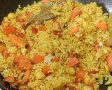 A picture of step 4 of Carrot Khichdi with Curd masala Kadi.
