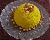 A picture of step 8 of Kanika (the sweet rice/pulao from the state of orissa).