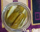 A picture of step 1 of Mukhalal or Arabic Pickled Cucumbers.