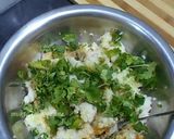 A picture of step 3 of Potato Rava fingers.