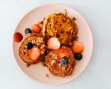 Hình bước làm 4 của món Pancakes bí đỏ