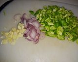 A picture of step 4 of Rice with Smoked Pork Loin, Egg, and Corn.