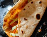 A picture of step 4 of Tandoori roti wrap.
