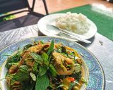 รูปขั้นตอนการทำที่ 7 ของ ผัดเผ็ดปลาดุกสด