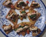 A picture of step 8 of Tortilla papdi chaat.