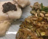 Foto del paso 13 de la receta: Bacalao confitado con puré de patatas, alcachofas y habitas
