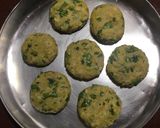 A picture of step 3 of Raw Banana Patties.