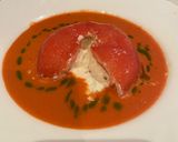 Foto del paso 6 de la receta: Tomate relleno de Burrata con base de gazpacho de sandía