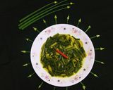 A picture of step 5 of Onion Flower Stalks dry Curry.