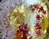 A picture of step 1 of Kanda Bhaji.