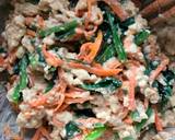 Sugar-free.Spinach and carrot salad dressed with "Tofu" and "Amazake" recipe step 5 photo