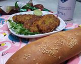 عکس مرحله 5 از دستور کتلت کنجدی با سیب زمینی و گوشت چرخکرده