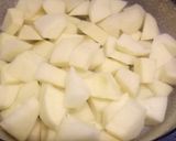 A picture of step 1 of Bangers n mash with a twist.